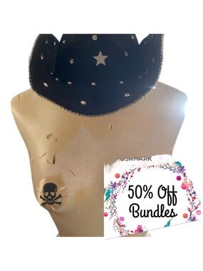 Black Star Studded Cowgirl Hat with